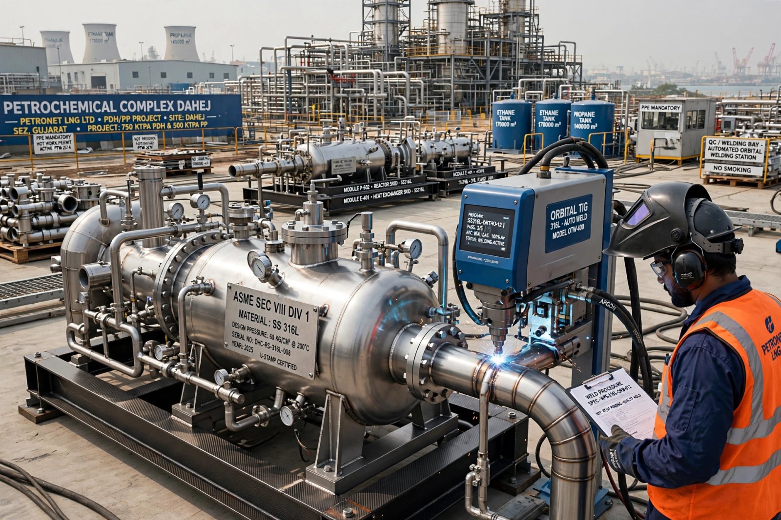 Petrochemical Pipe Rack Modules & High-Pressure Spools